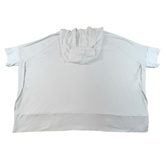 Another Love Oversized Cropped Hoodie White Small Keyhole Sides Short Fitted Slv - Picture 2 of 8
